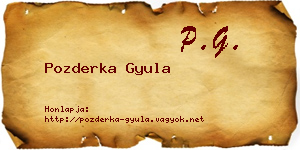Pozderka Gyula névjegykártya