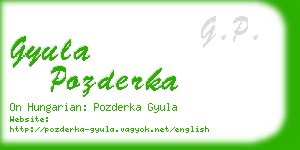 gyula pozderka business card